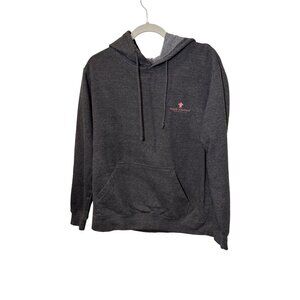 Simply Southern Charcoal Gray Hoodie With Pink Turtle Graphic Design Large